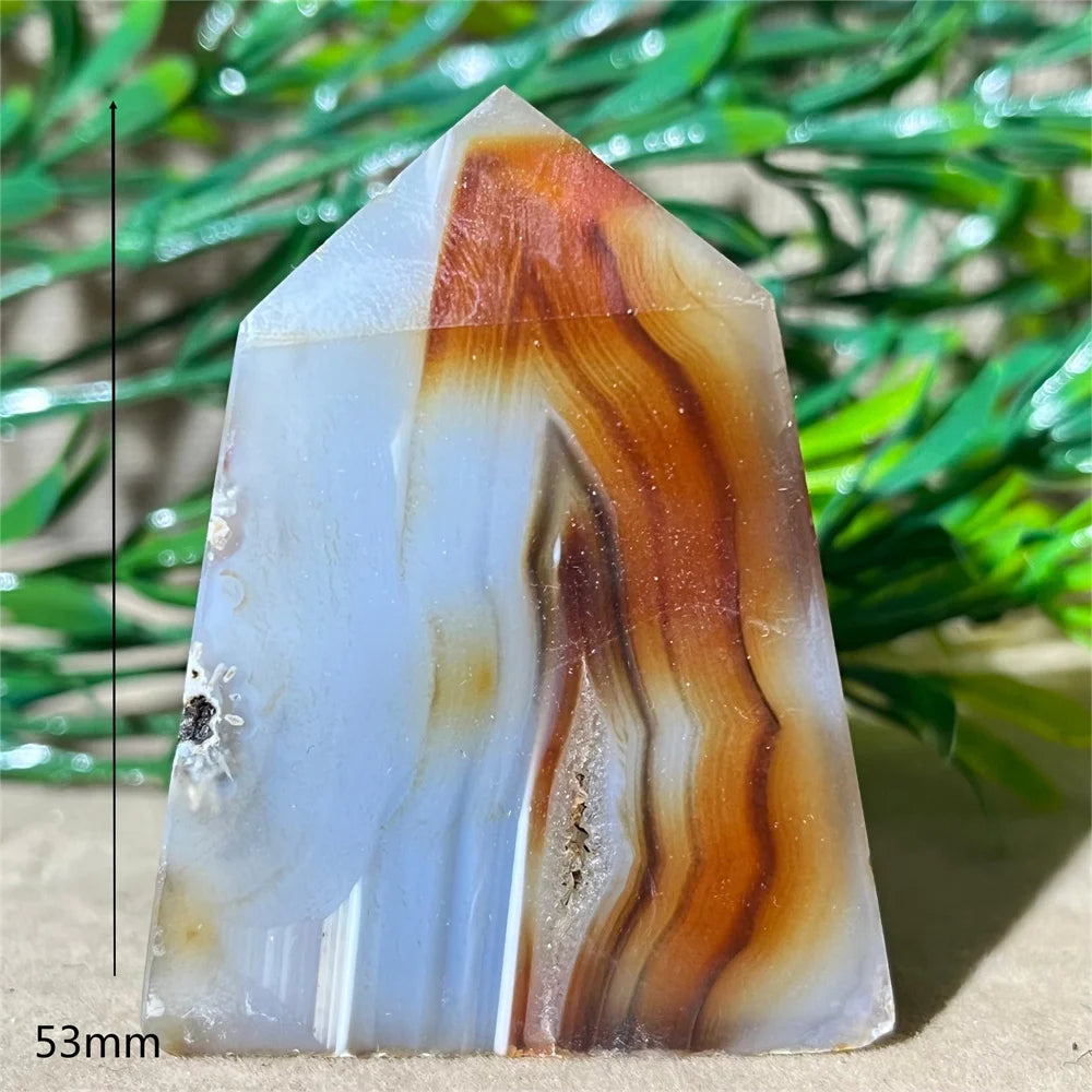 Natural Carnelian Agate Druzy Flat Tower