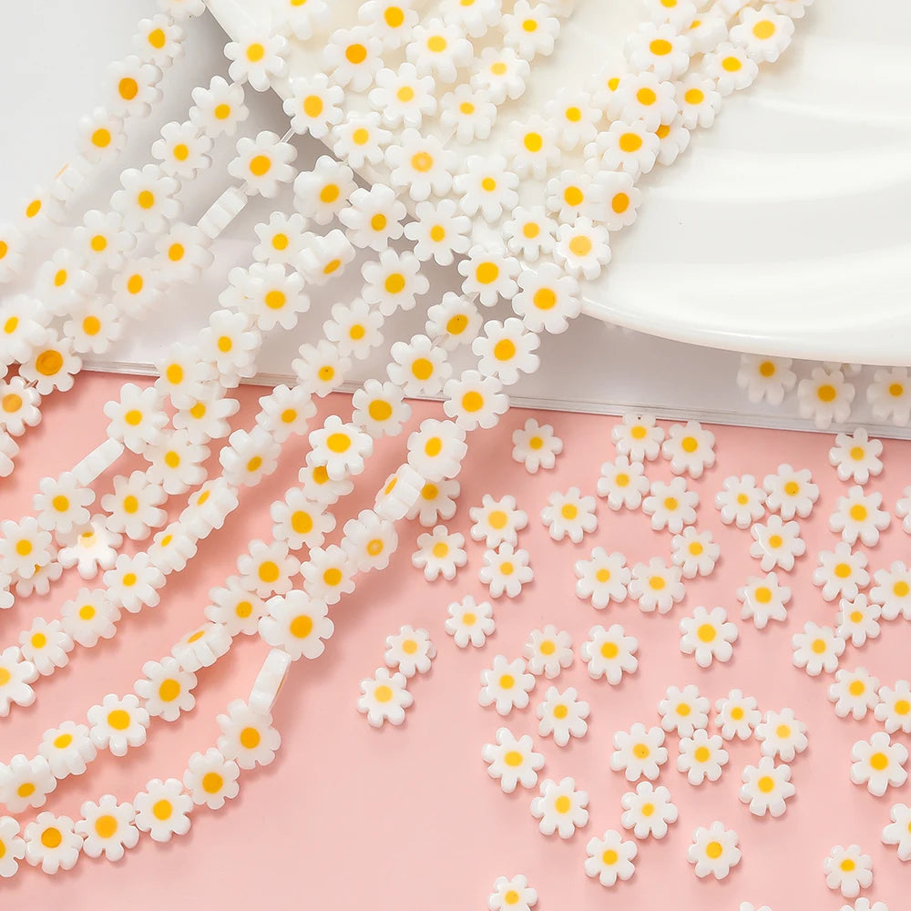 4-9mm Glass Daisy Spacer Beads