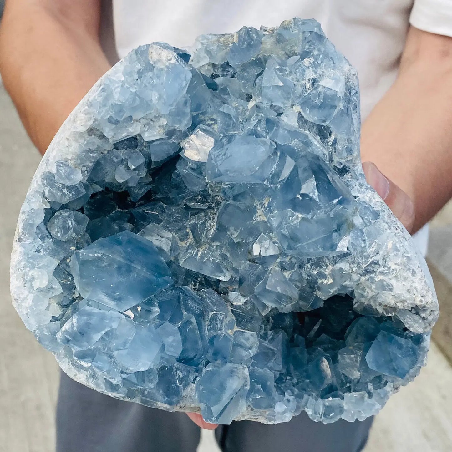 HUGE Natural Blue Celestite Geode (900 - 1600 grams)