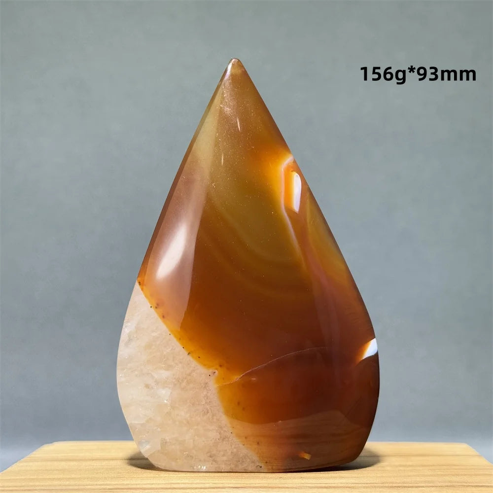 Natural Caramel Carnelian Agate Freeform Torch