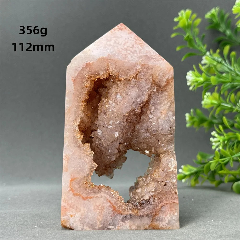 Natural Red Agate Cave Geode Obelisk