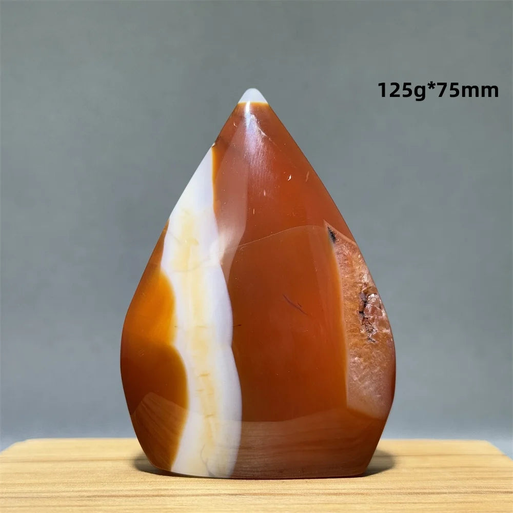 Natural Caramel Carnelian Agate Freeform Torch