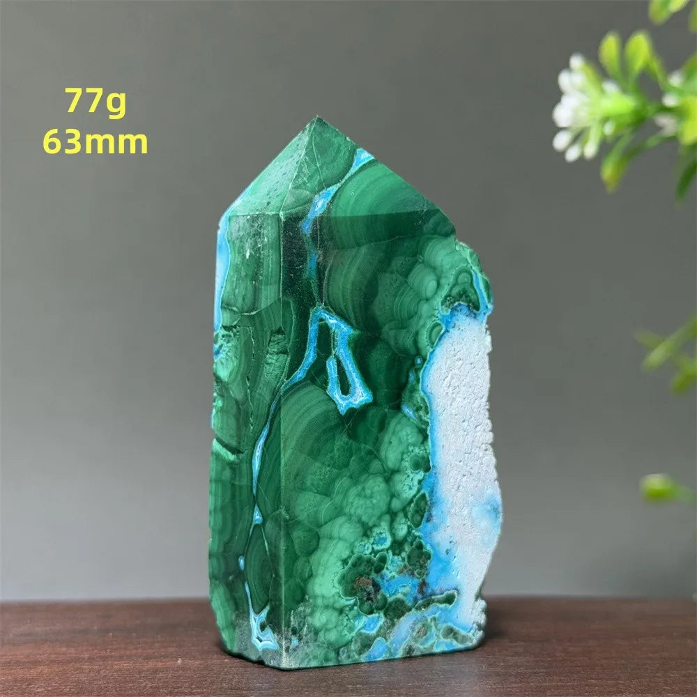 Tour de chrysocolle bleue naturelle, obélisque de forme libre, pierre brute, spécimen minéral, guérison Reiki, méditation, sorcellerie, décoration intérieure