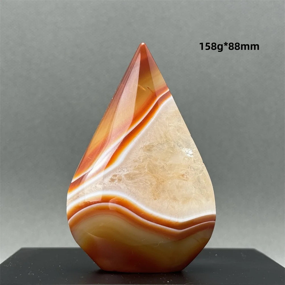 Natural Caramel Carnelian Agate Freeform Torch