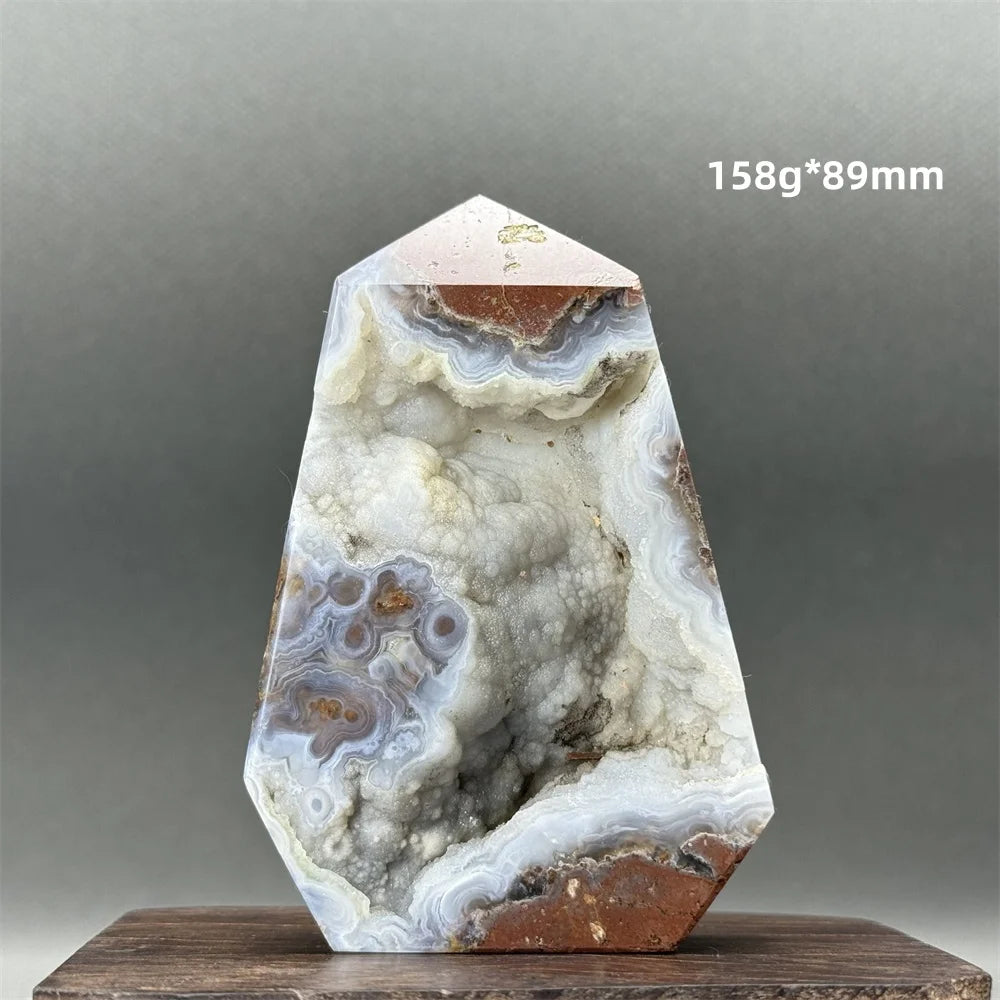 Natural Druzy Geode Fairy Window Tower