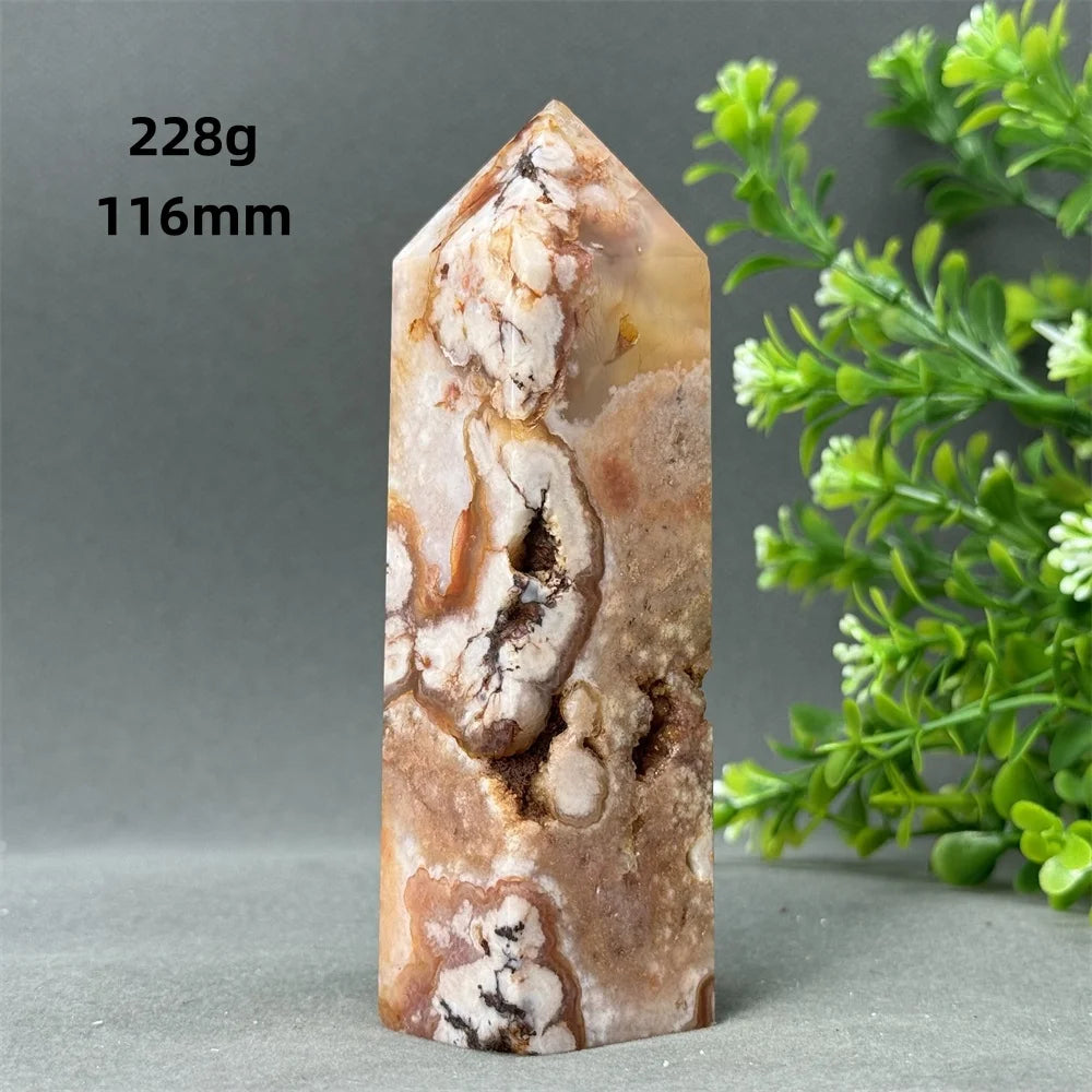 Natural Red Agate Cave Geode Obelisk