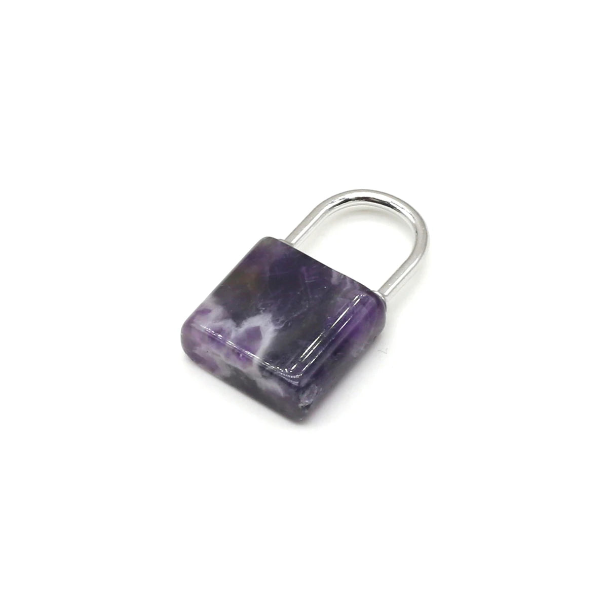 1pc Gemstone Lock Pendant