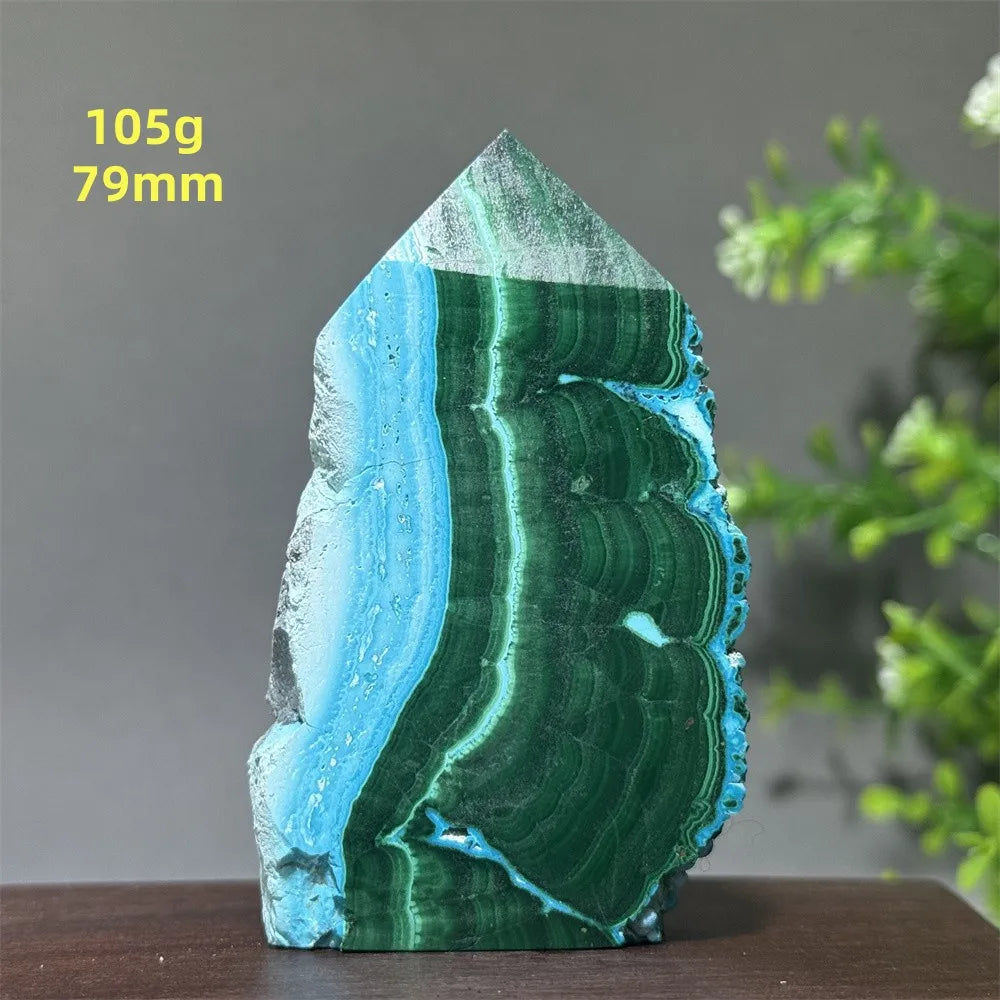 Tour de chrysocolle bleue naturelle, obélisque de forme libre, pierre brute, spécimen minéral, guérison Reiki, méditation, sorcellerie, décoration intérieure