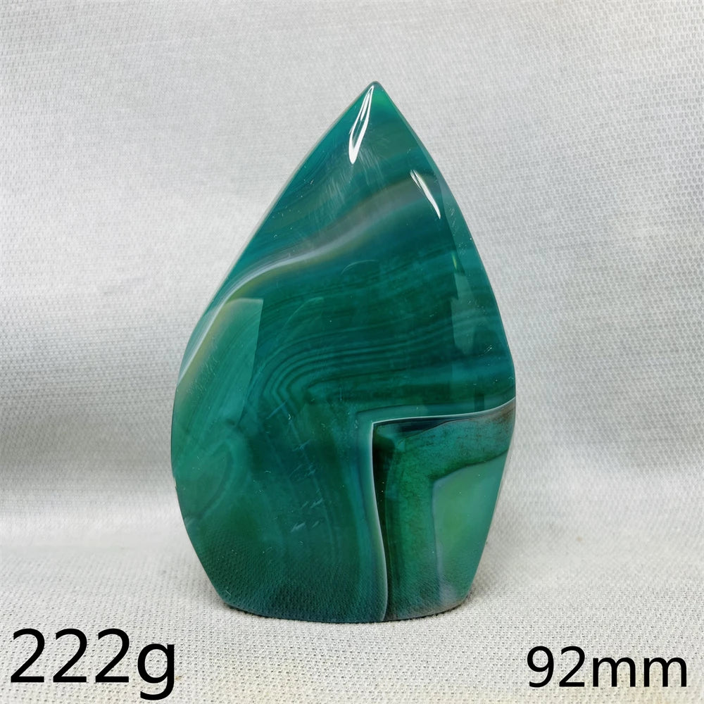 Green Cherry Blossom Agate Free Form Teardrop