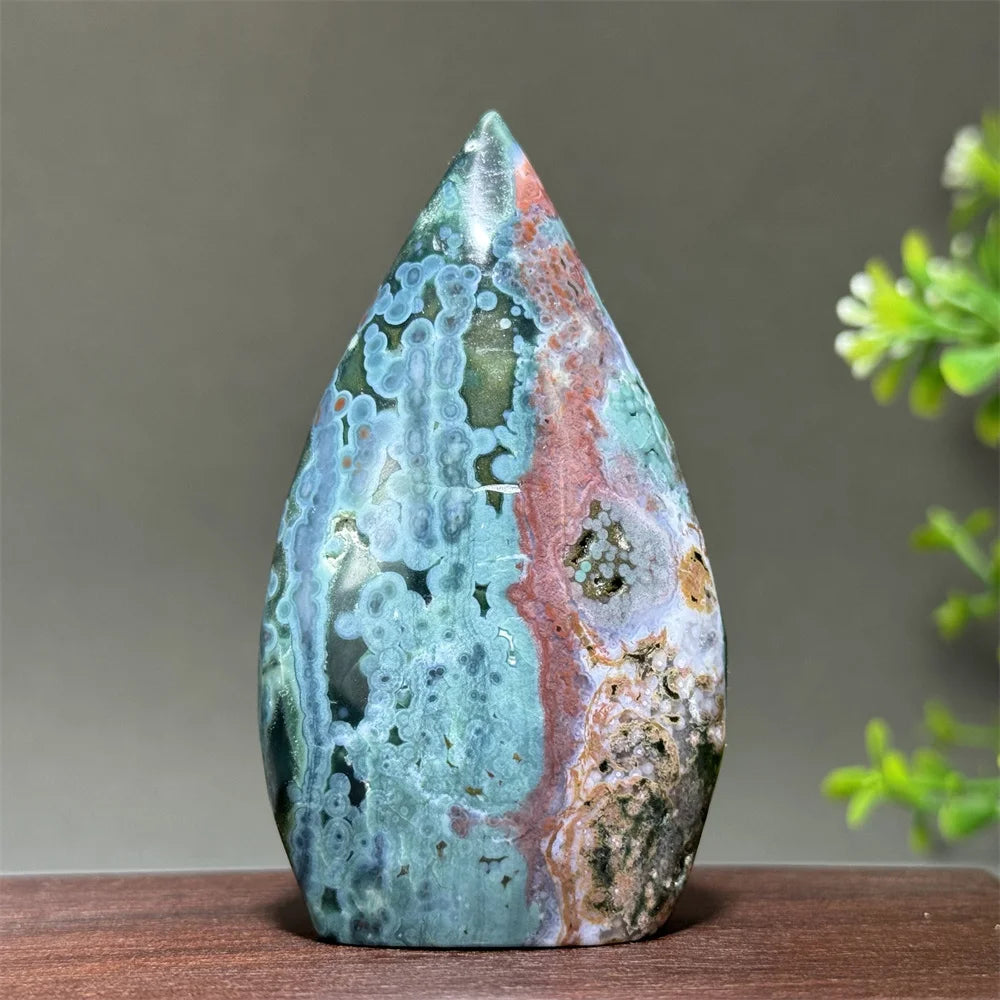Natural Marine Jasper Free-Form Torch