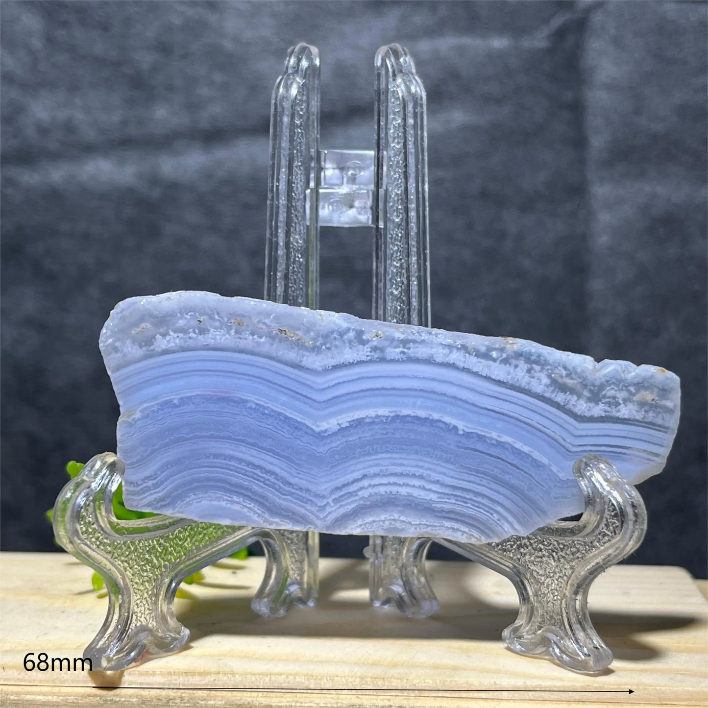 Natural Blue Lace Agate Slab (With Stand)