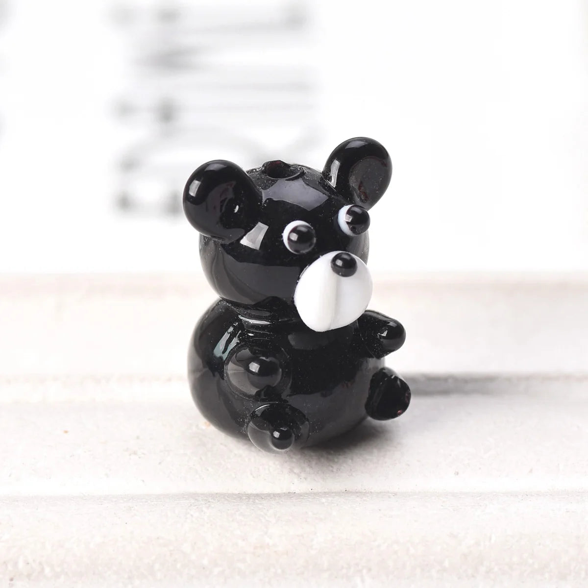 2pcs Bear Handmade Lampwork Glass Beads (15x20mm)