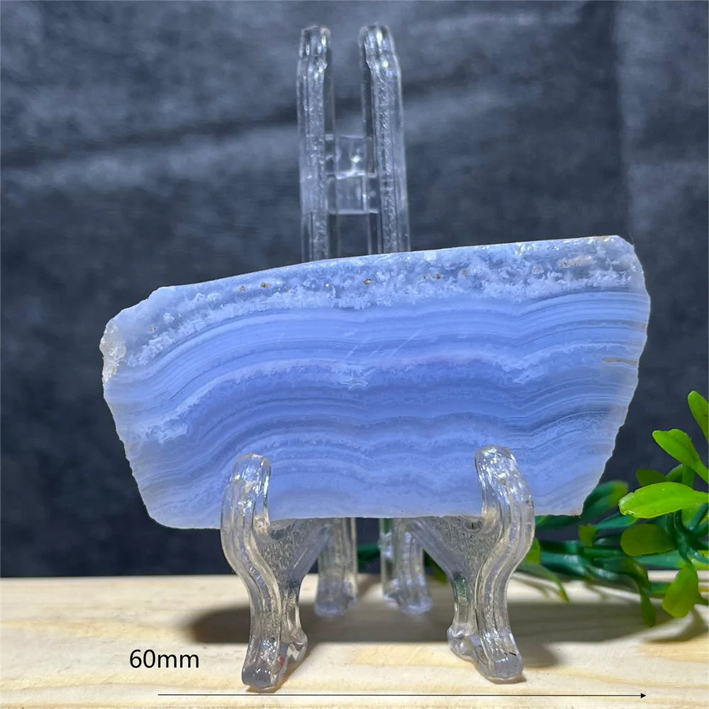 Natural Blue Lace Agate Slab (With Stand)