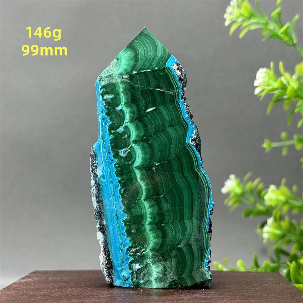 Tour de chrysocolle bleue naturelle, obélisque de forme libre, pierre brute, spécimen minéral, guérison Reiki, méditation, sorcellerie, décoration intérieure