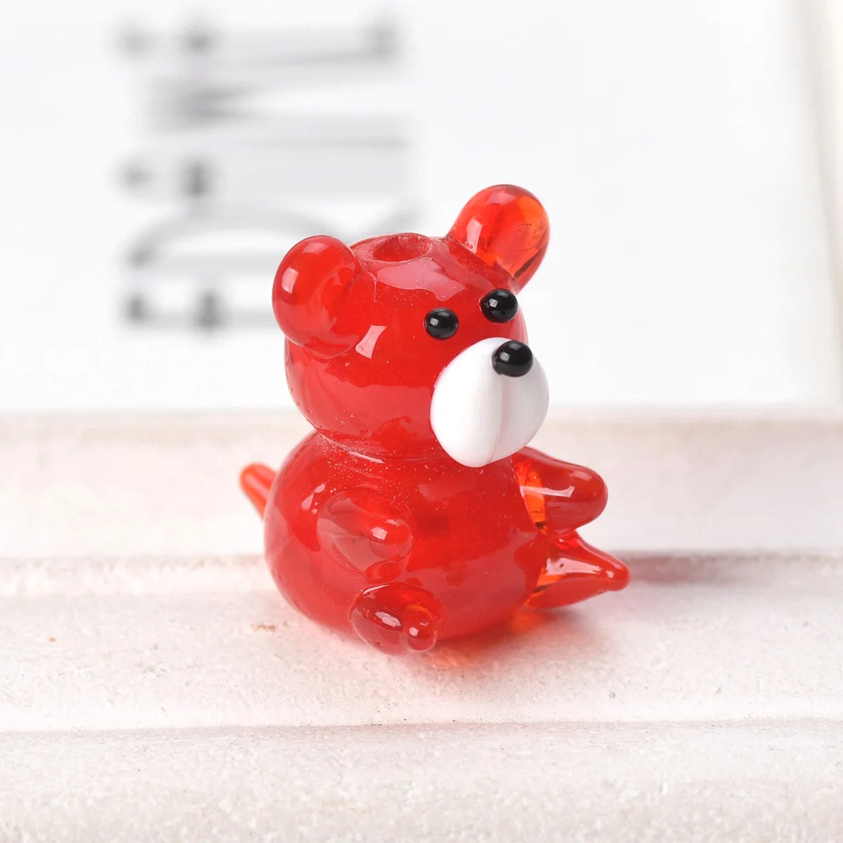 2pcs Bear Handmade Lampwork Glass Beads (15x20mm)
