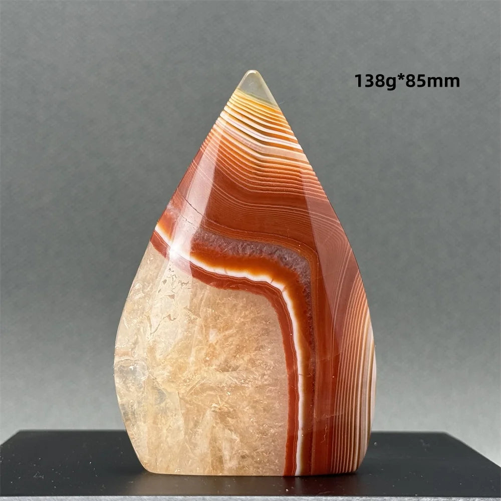 Natural Caramel Carnelian Agate Freeform Torch