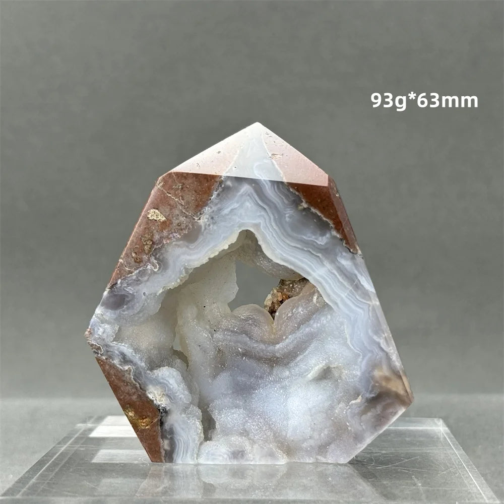 Natural Druzy Geode Fairy Window Tower