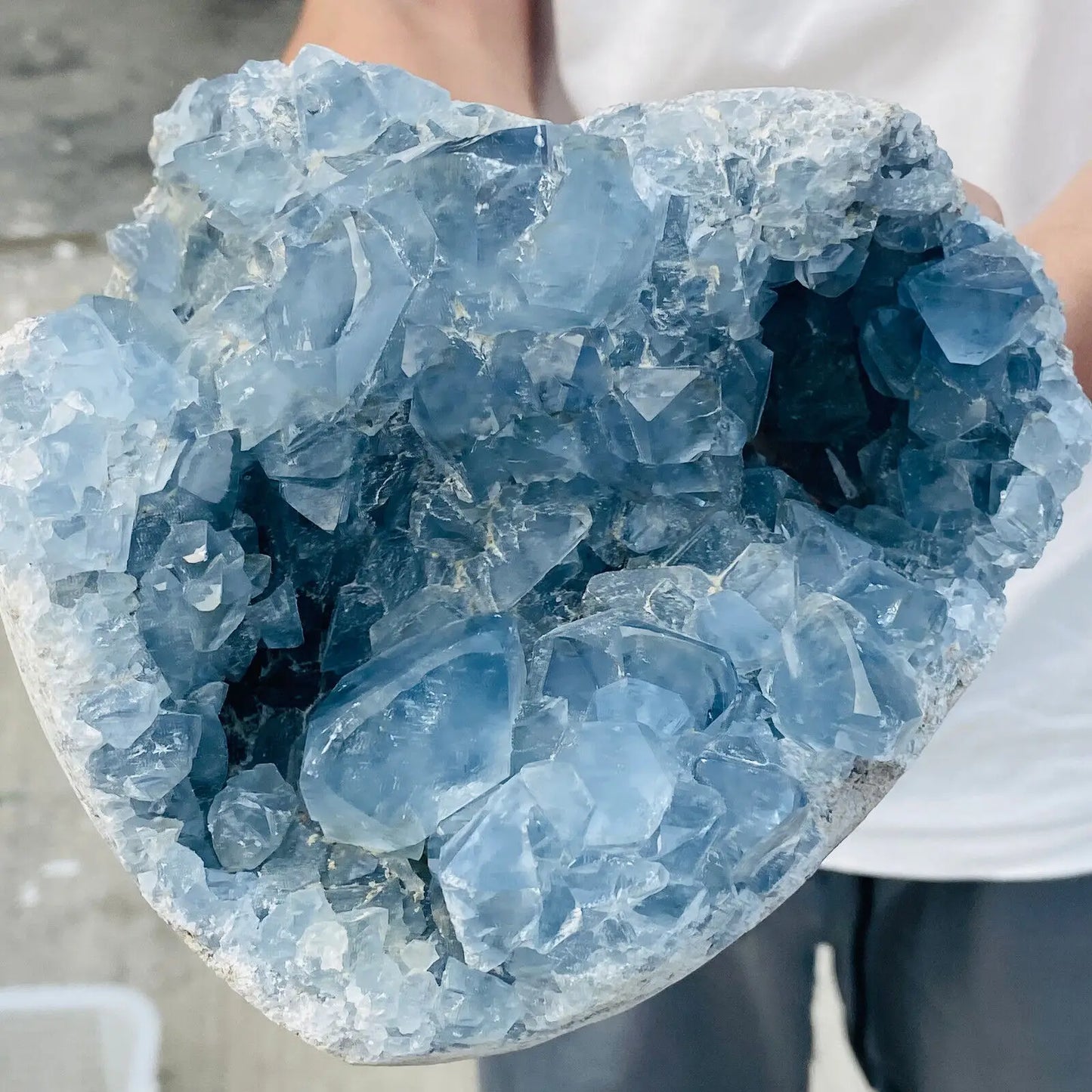 HUGE Natural Blue Celestite Geode (900 - 1600 grams)