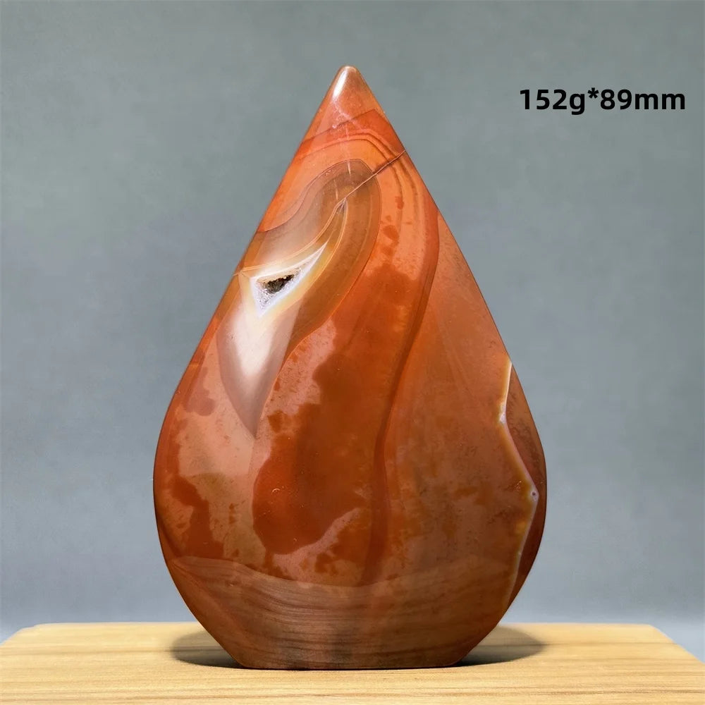 Natural Caramel Carnelian Agate Freeform Torch