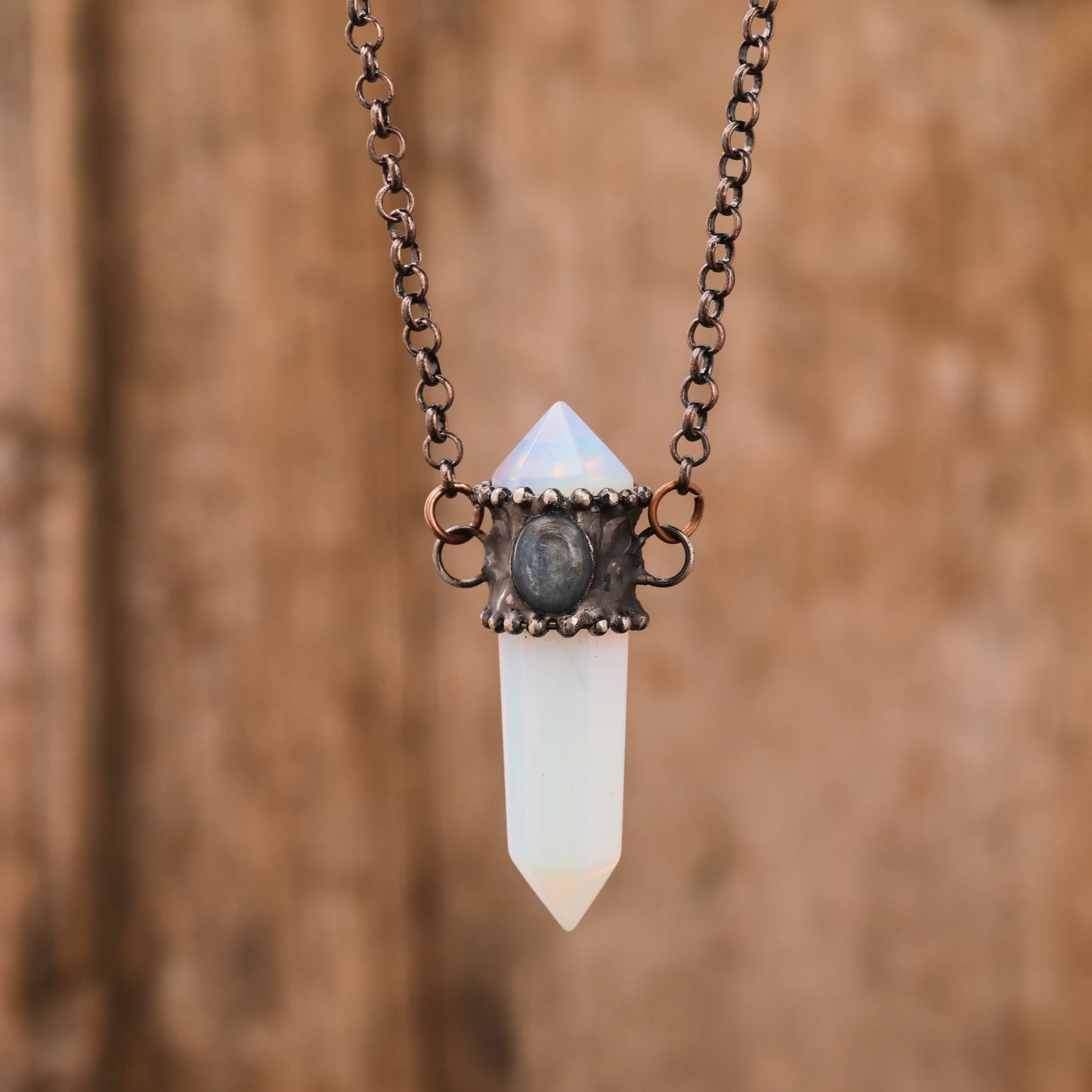 Bronze Gemstone Point Pendant