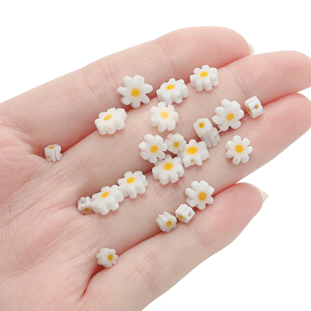 4-9mm Glass Daisy Spacer Beads