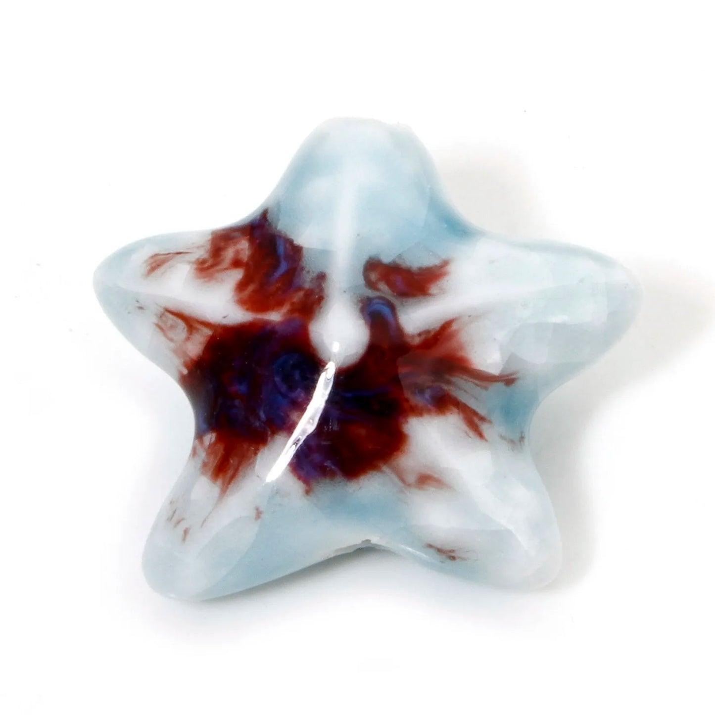10 PCs Ceramic Starfish Beads (22mm x 19mm)
