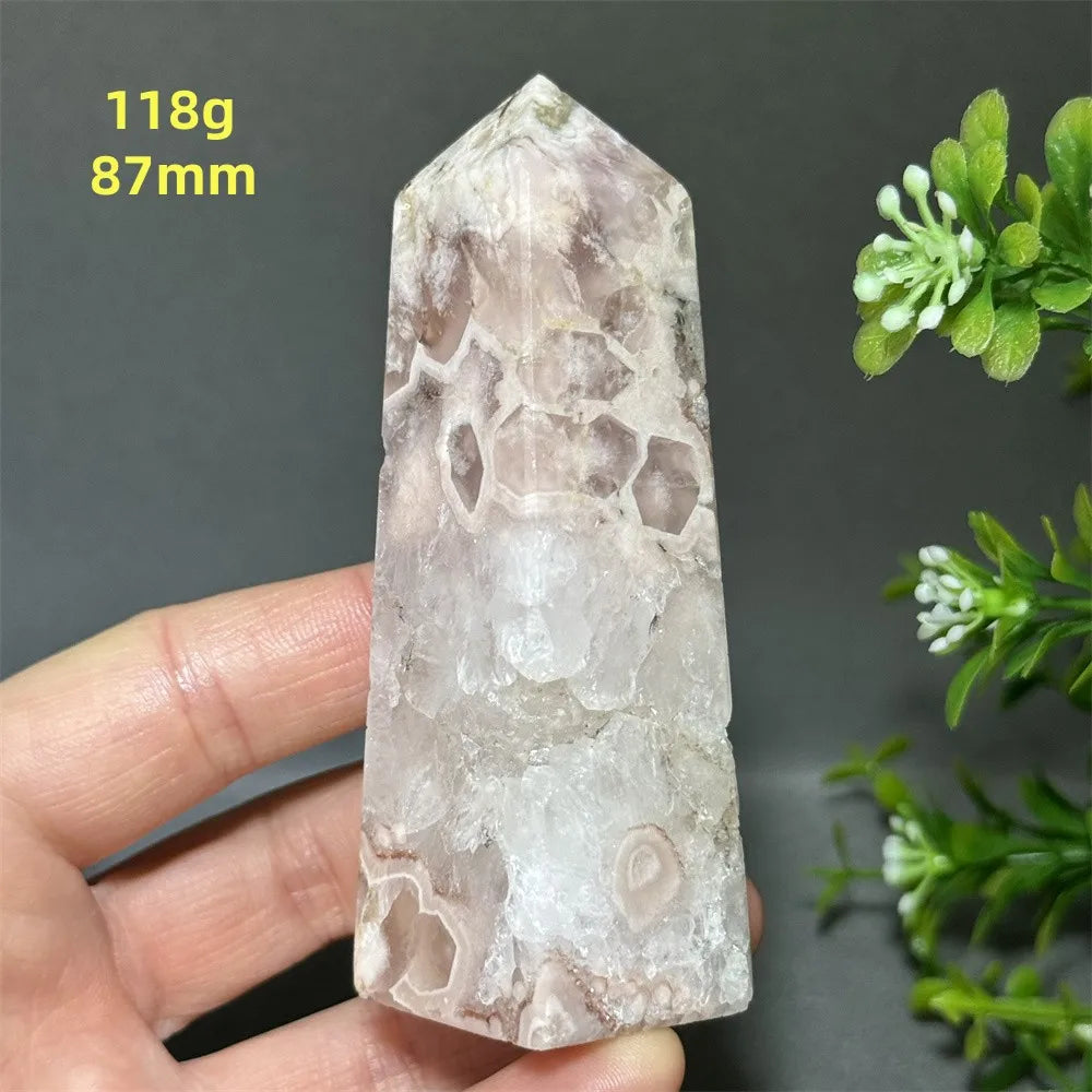 HQ Pink Amethyst Flower Agate Tower