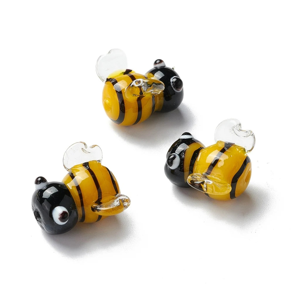 5pcs Handmade Glass Lampwork Chicken Beads