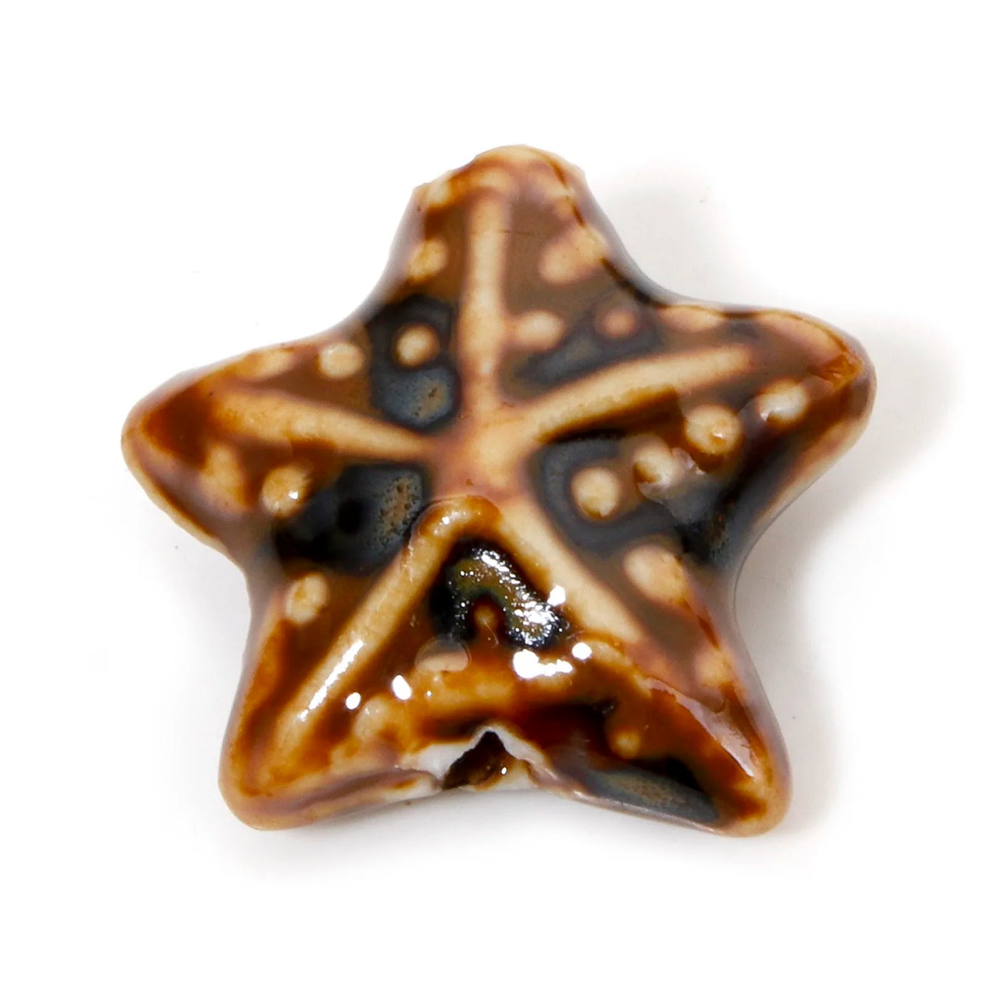10 PCs Ceramic Starfish Beads (22mm x 19mm)