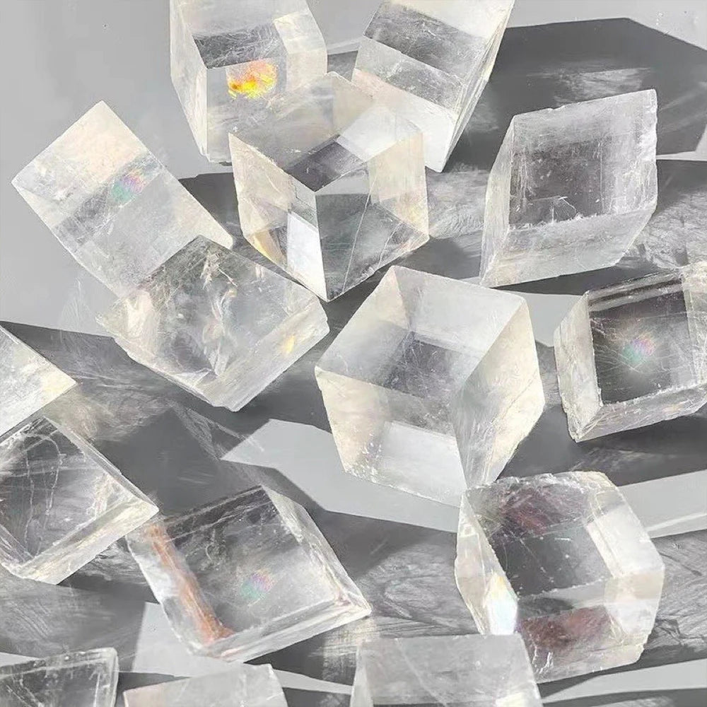 Natural Rainbow Calcite Cube