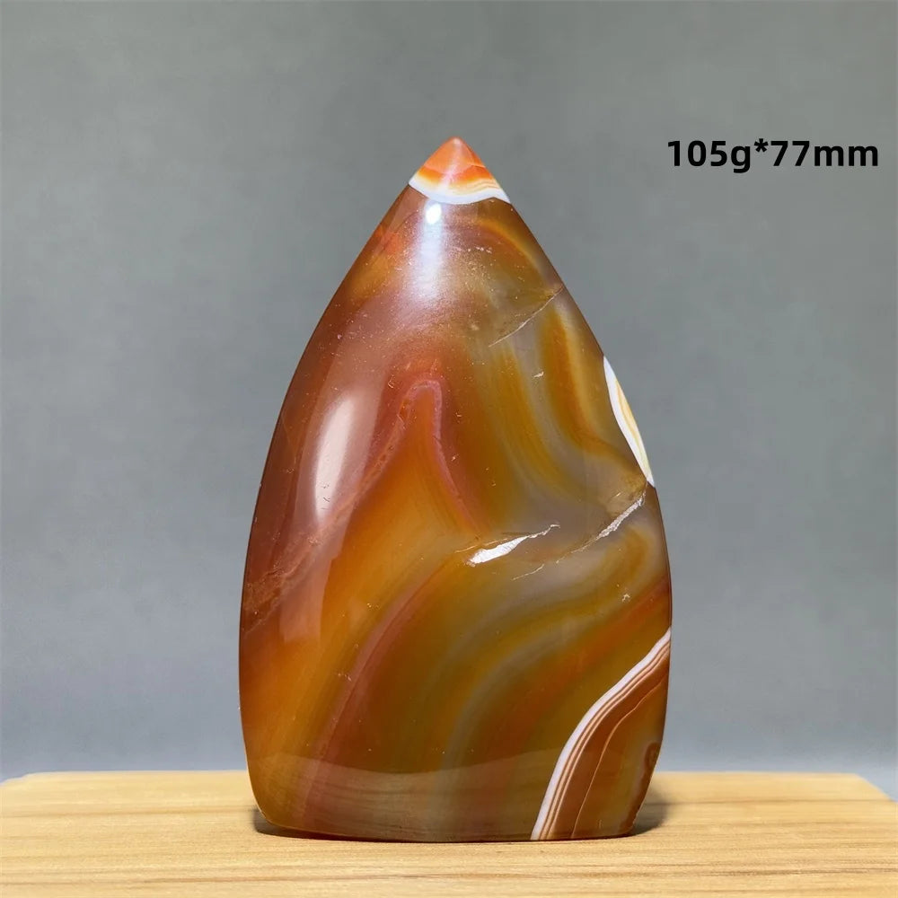 Natural Caramel Carnelian Agate Freeform Torch