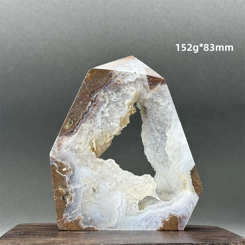 Natural Druzy Geode Fairy Window Tower