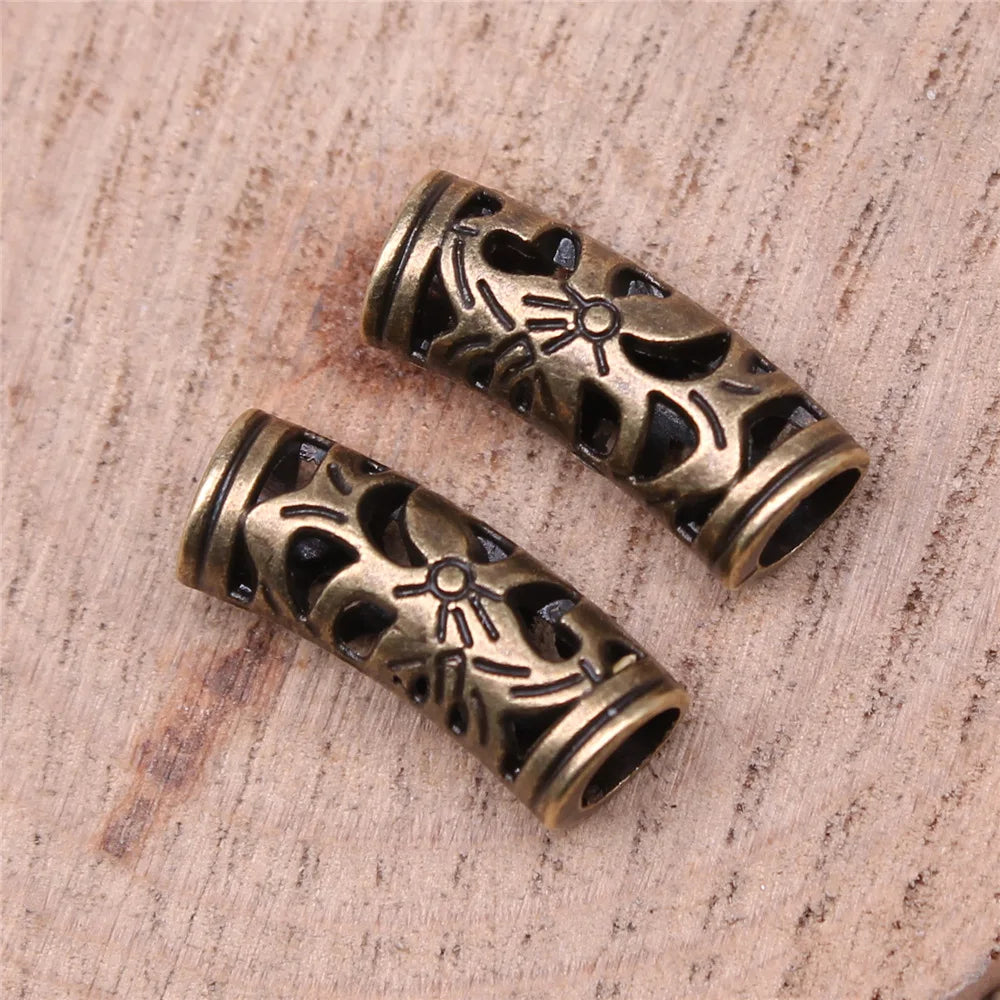 10pcs 20x8x6mm Antique Bronze Engraved Curved Spacer Beads