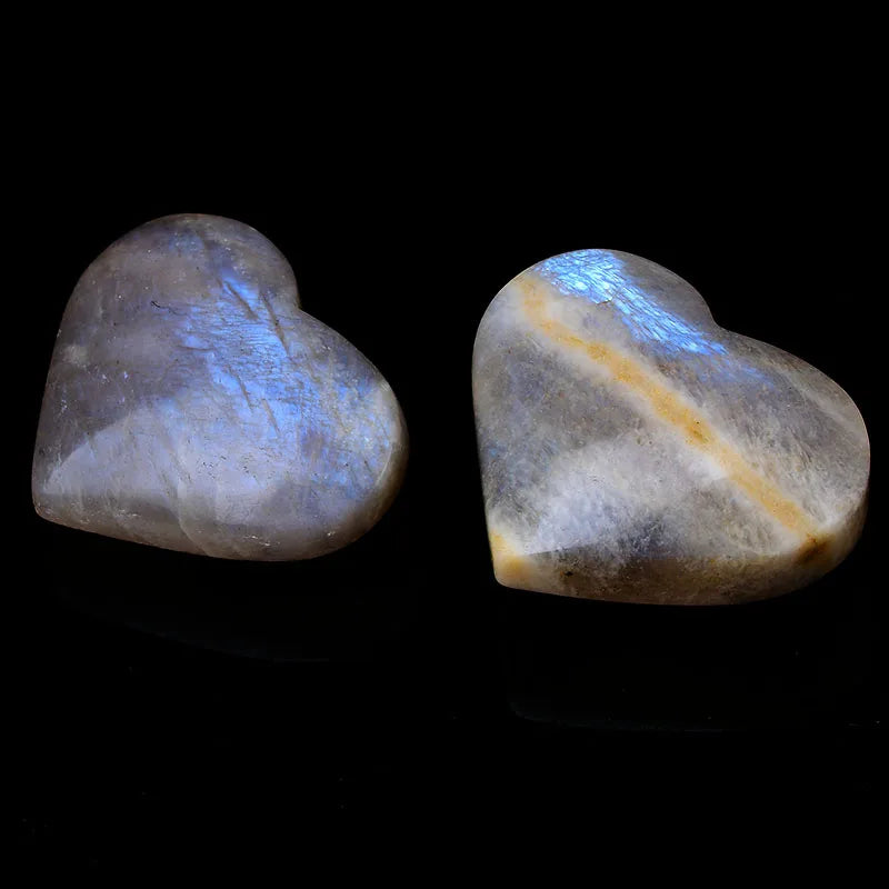 Natural Moonstone Hand-Polished Heart