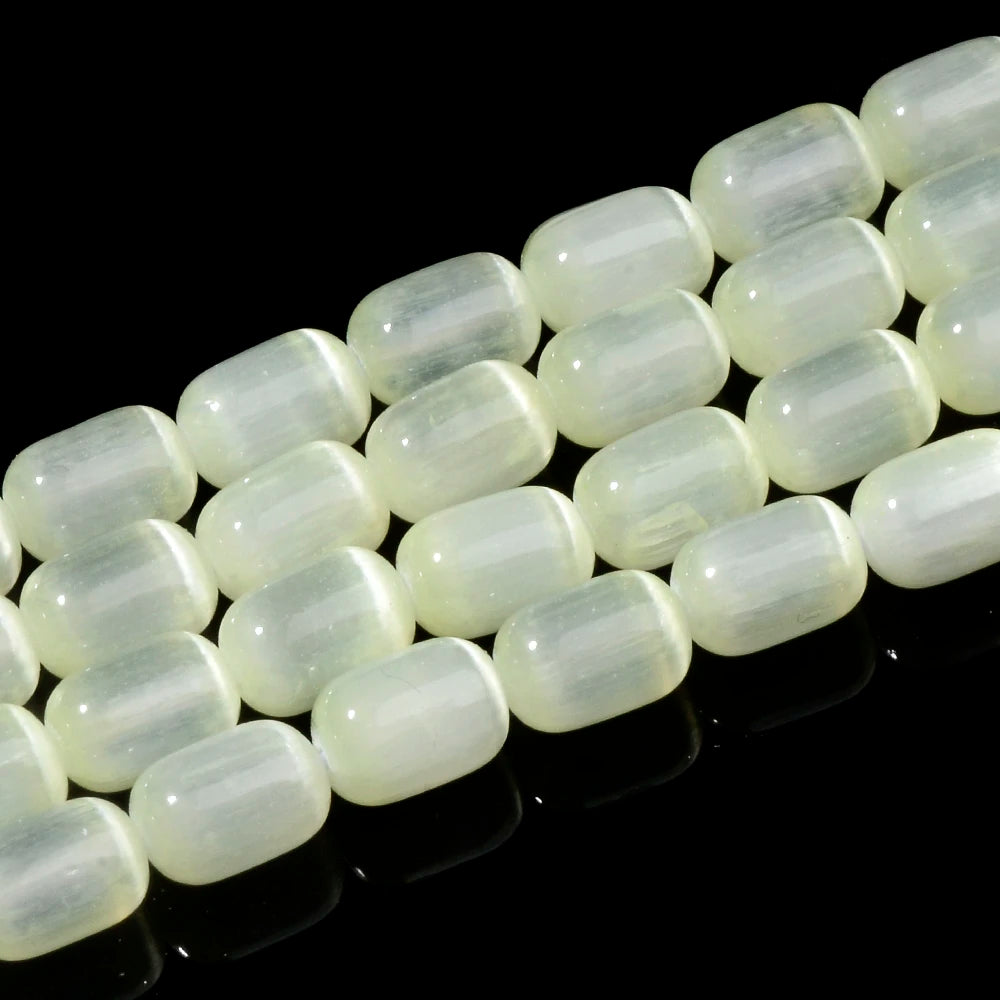 Natural Rainbow Selenite Cylinder Beads