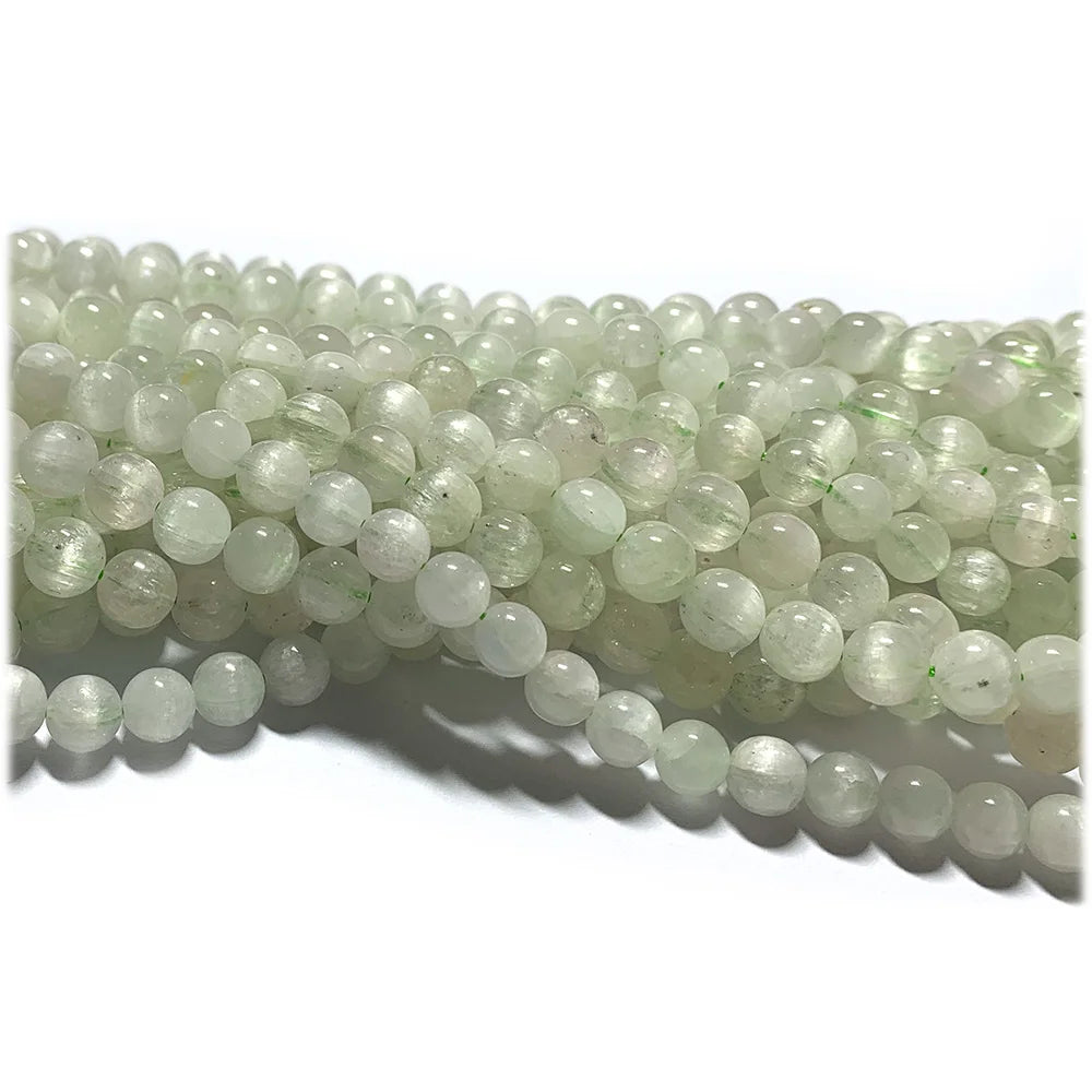 AAA Natural Green Kunzite Round Bead Strand