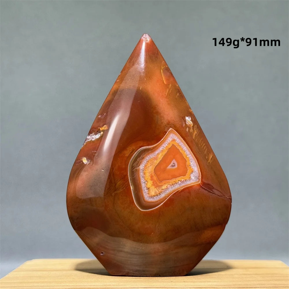 Natural Caramel Carnelian Agate Freeform Torch