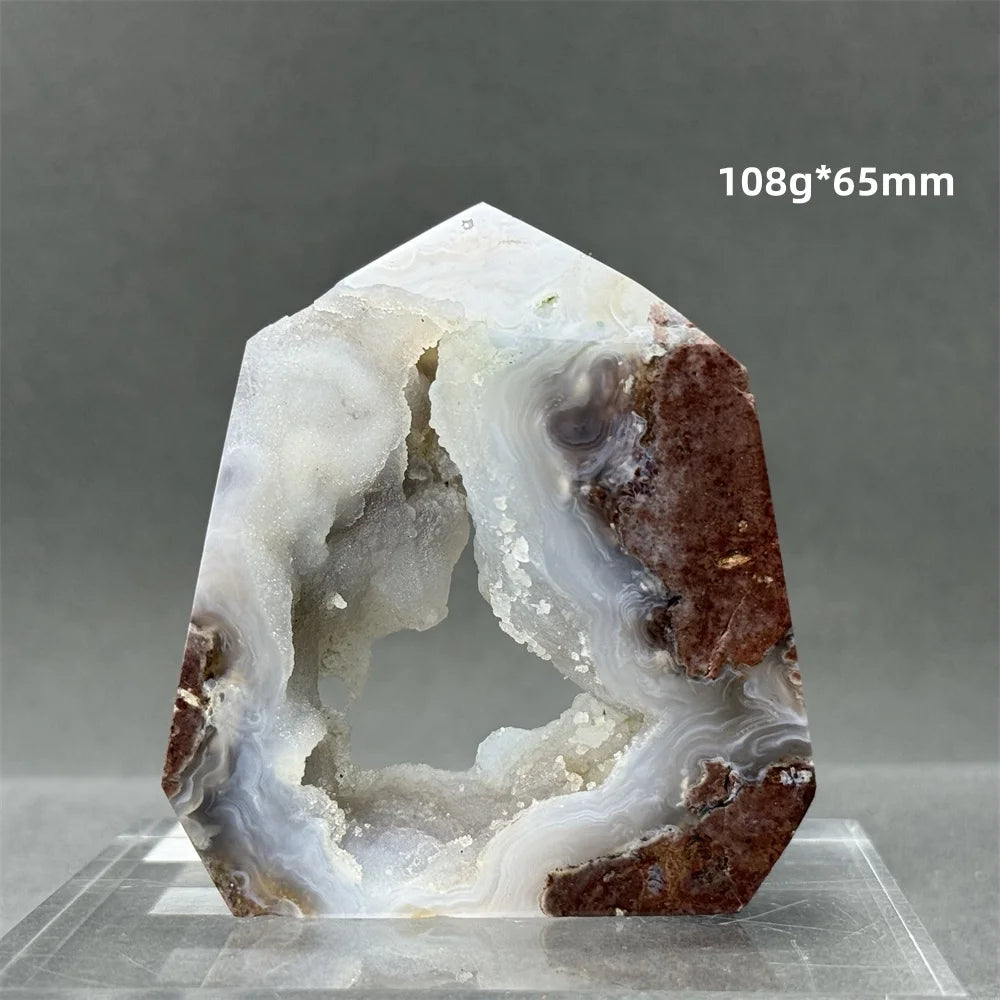 Natural Druzy Geode Fairy Window Tower