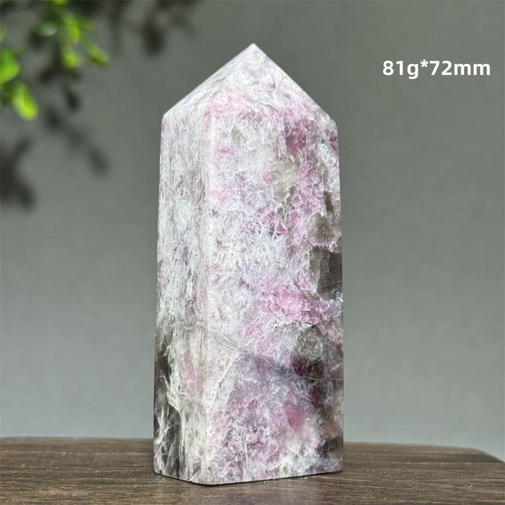 Natural Plum Blossom Tourmaline Obelisk