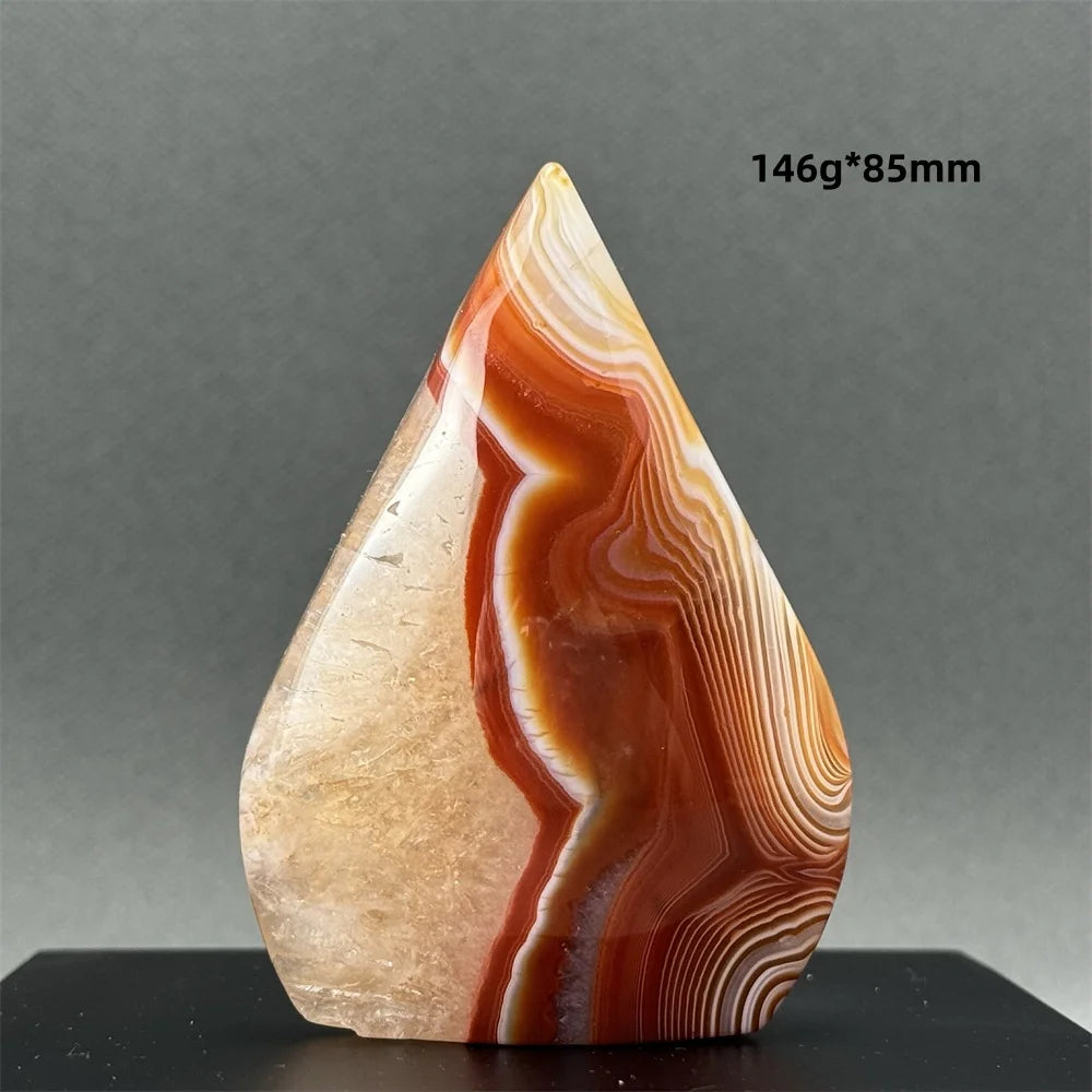 Natural Caramel Carnelian Agate Freeform Torch