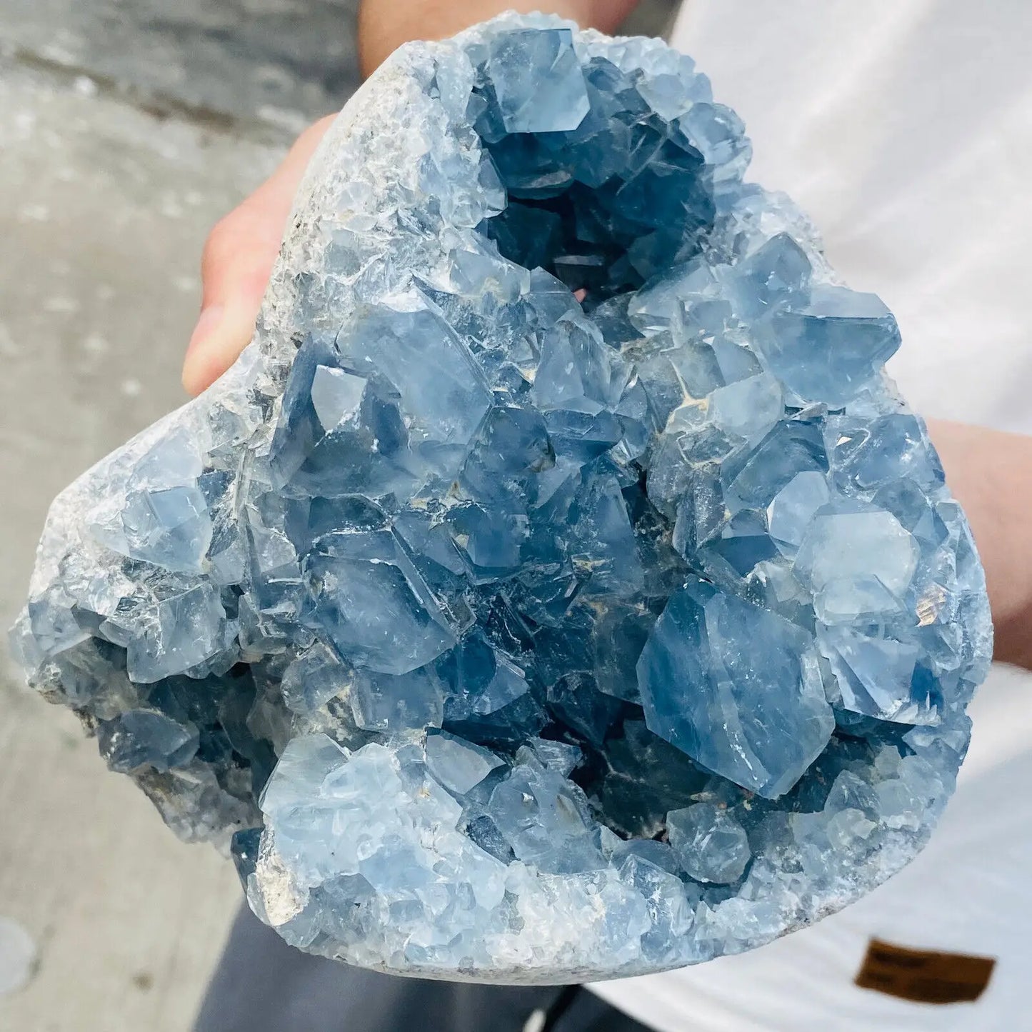 HUGE Natural Blue Celestite Geode (900 - 1600 grams)