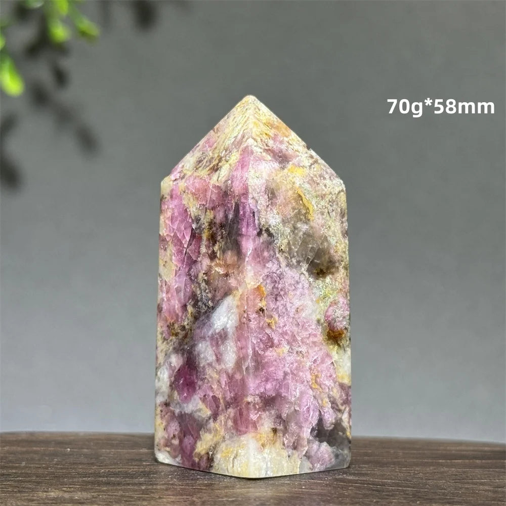 Natural Plum Blossom Tourmaline Obelisk