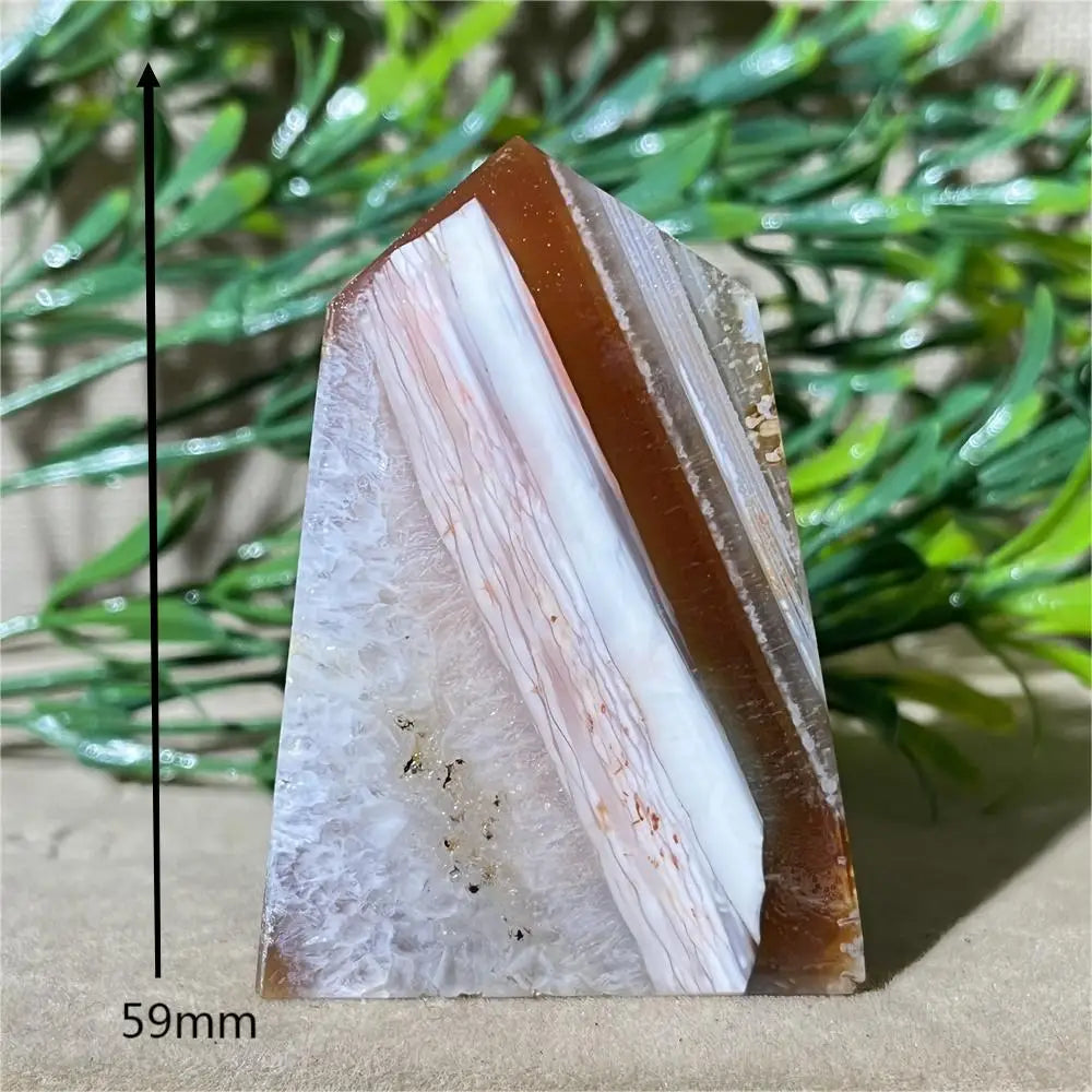 Natural Carnelian Agate Druzy Flat Tower