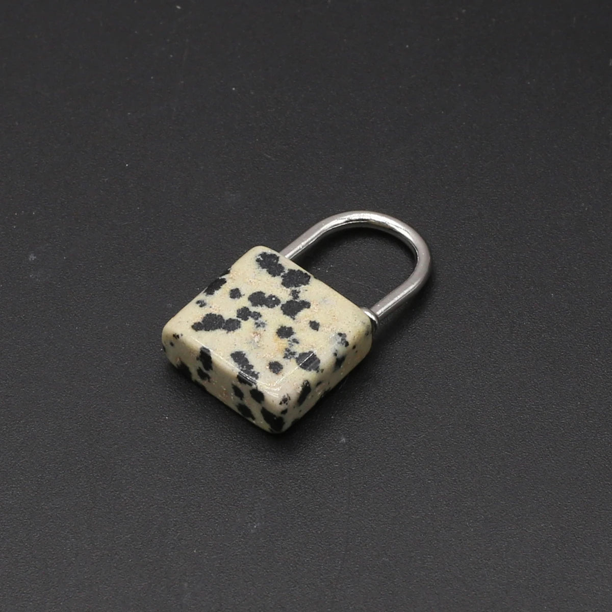 1pc Gemstone Lock Pendant