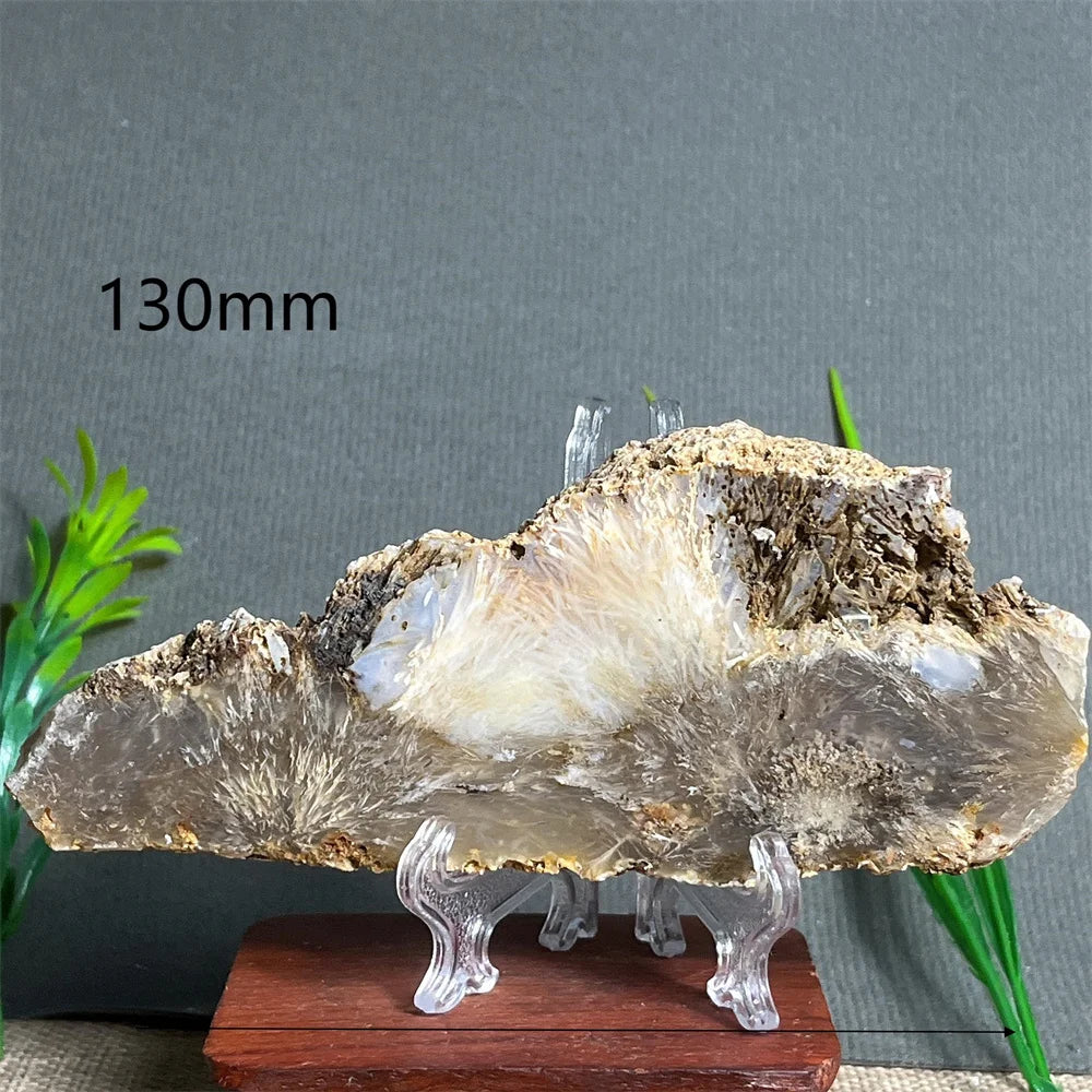 Natural Rutilated Hair Agate Slab (With Stand)