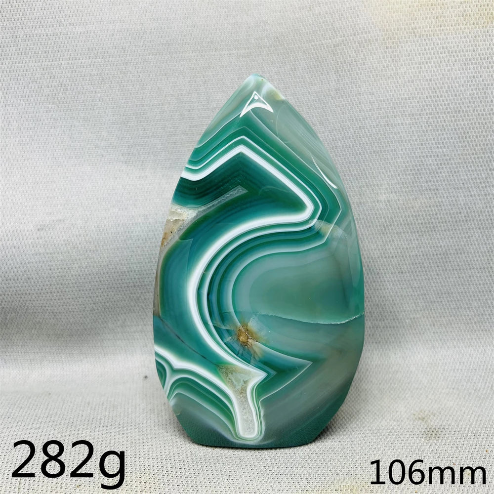 Green Cherry Blossom Agate Free Form Teardrop