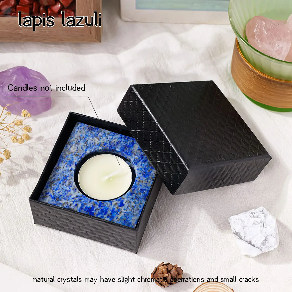Raw Stone Square Tealight Holder