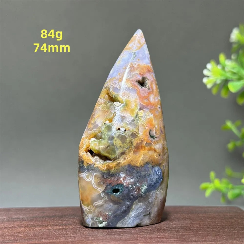 Natural Marine Jasper Free-Form Torch