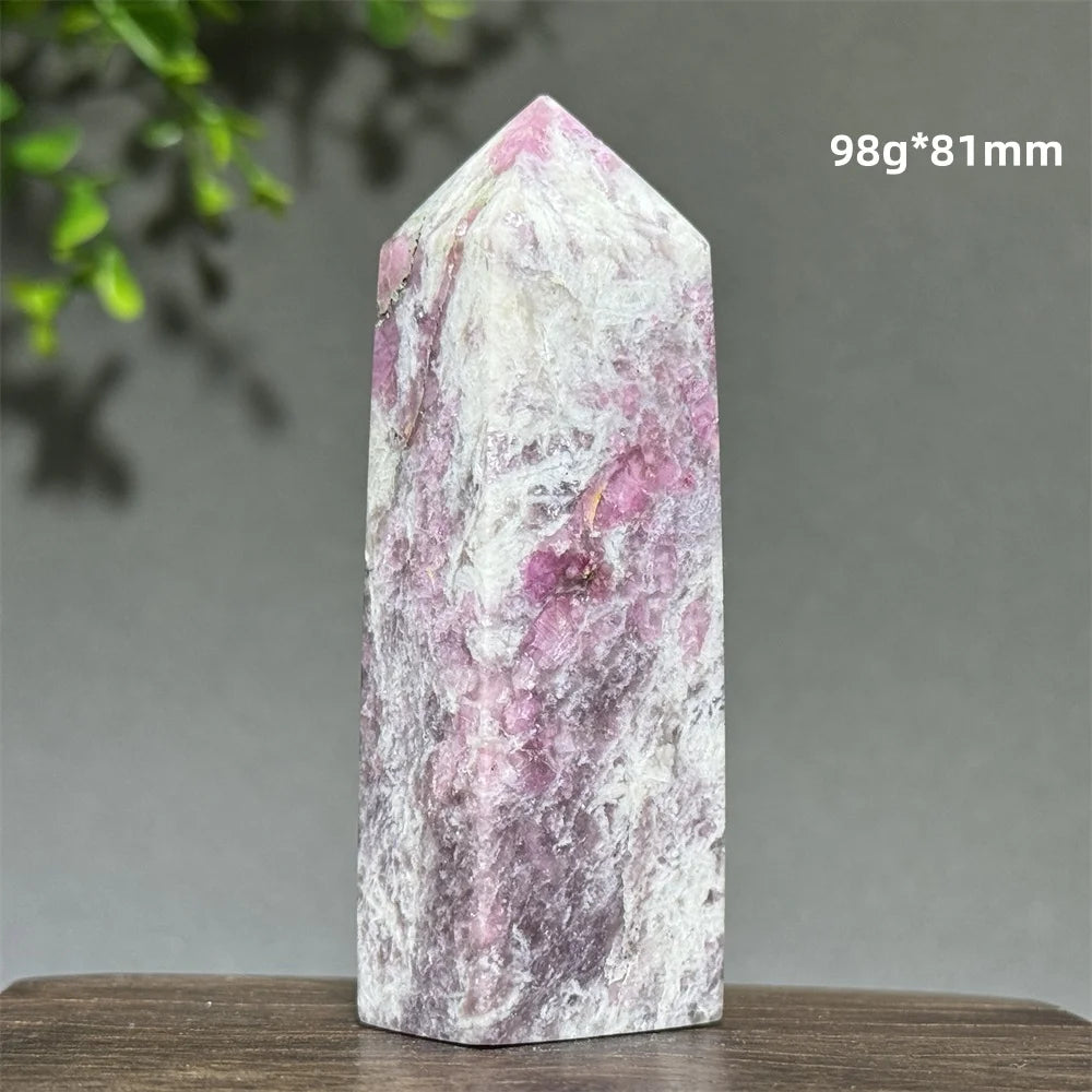 Natural Plum Blossom Tourmaline Obelisk