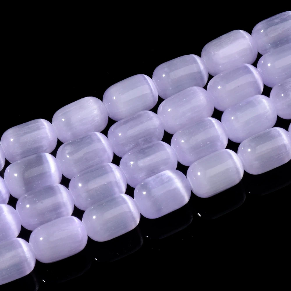 Natural Rainbow Selenite Cylinder Beads